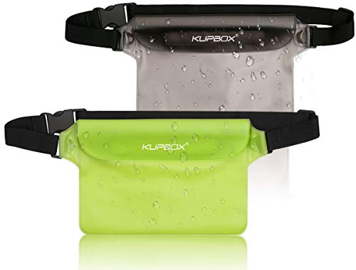 KUPBOX 2 Stück wasserdichte Tasche mit Verstellbarem Gurt wasserdichte Beutel,100% wasserdichte Bauchtasche Handytasche Handyhülle für Wassersport/Strand/Schwimmen/Bootfahren