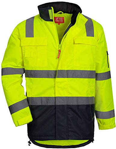 NITRAS Motion Tex Viz 7145 Chaqueta de advertencia - parka de exterior en color de advertencia para el trabajo - amarillo neón - XXL