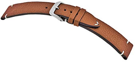RIOS1931 Herren Uhrenarmband INZELL Mod. 405 Echt zertifiziertes Bioleder Breite 20 mm Länge 114/82 mm Farbe Cognac