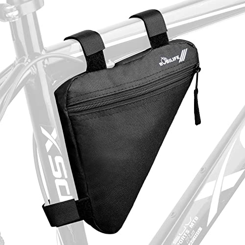 BOBILIFE Borsa triangolare per telaio bicicletta, per manubrio della bicicletta, borsa portaoggetti per bici da strada e mountain bike (Nero)