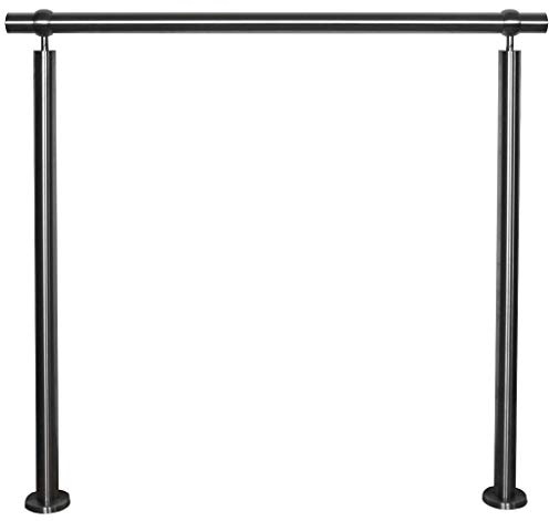 TIBU Edelstahl Geländer V2A für Balkon Terrasse Treppe mit waagerechten Streben, Aufmontage 0,6m-6m