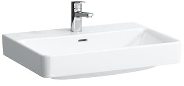 Laufen PRO S Aufsatz-Waschtisch, 3 Hahnlöcher, mit Überlauf, 650x465, weiß, Farbe: Weiß - H8169640001081