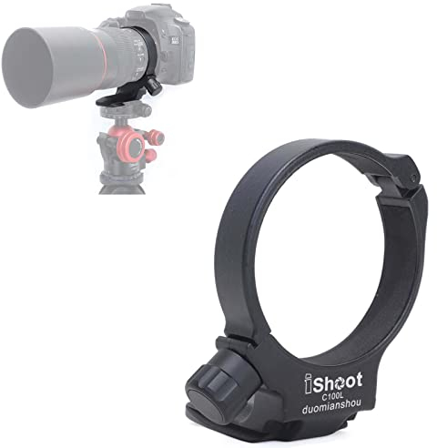 iShoot Tripod Mount Ring, 68mm All-Metal Lens Collar Stand Compatible with Canon EF 100mm f/2.8L Macro IS USM Lens, Built-in Arca-Swiss Quick Release Plate, Replace Tripod Mount Ring D