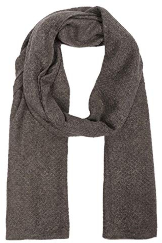 Zwillingsherz Schal aus 100% Kaschmir - Hochwertiger Strickschal Uni im Waffle Design für Damen Jungen Mädchen - XXL Hals-Tuch und Damenschal - Strick-Waren für Sommer und Winter - braun