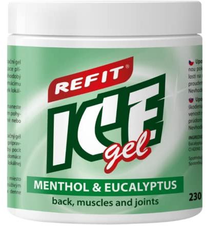 REFIT® Ice Gel Menthol & Eukalyptus 230 ml – Extra Schmerzgel, natürliche Kühlkraft von Menthol und Duft von Eukalyptus, für Rücken, Muskeln & Gelenke, Massageschmierung nach körperlicher Anstrengung