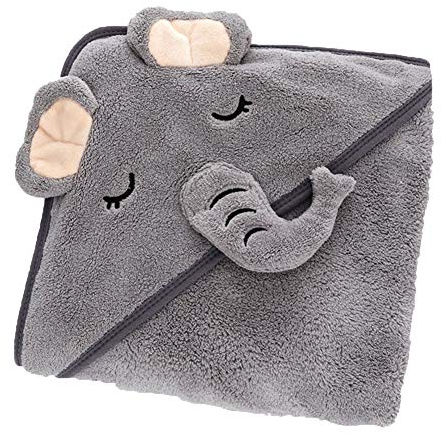 Baby Cartoon Kapuzen Handtücher Super Soft Badetuch Warm Fleece Sleeping Swaddle Wrap für Infant Boys Girls (Grauer Elefant)