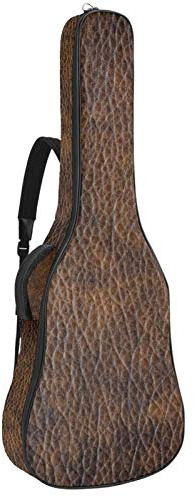 Gitarrentasche mit Reißverschluss, wasserdicht, weich, für Bassgitarre, Akustik- und klassische Folk-Gitarre, braunes Leder