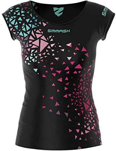 SMMASH Camicia Funzionale Camicia da Donna A Compressione Camicia Sportiva A Manica Corta Traspirante con Tecnologia Seconda Pelle Fitness Top Outdoor