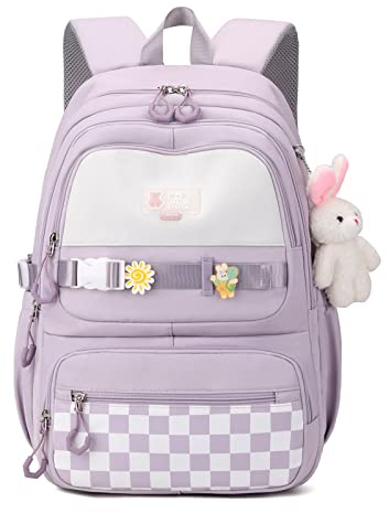 Amythe Mochila Escolar Niña Adolescente, Mochilas Infantil Informal Gran Capacidad, Bonita Mochila de Viaje Impermeable para Niñas de 10 12 14 16 años,Adapta para Ponerla en Carro, L