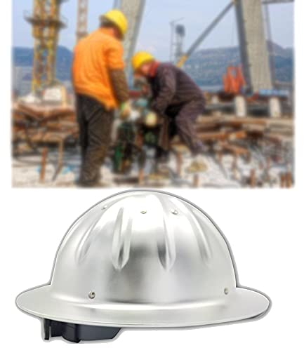 Schutzhelm,Aluminiumhelm Arbeitshelm Verstellbarer Schutzhelm Bauhelm 4-Punkt-Nietschnalle für die obere Strebe Hochfeste Schlagfestigkeit