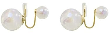 HUGE TOMATO Doppelseitige Perle Ohrringe Doppel Kugeln Ohrstecker 2 Perle Modische Elegante Ohrringe für Frauen, Sterling Silber, Perle