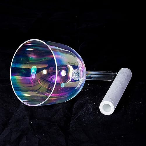 Handgehaltene bunte Klangschale aus klarem Kristall mit robuster Tragetasche, professionelles Klangheilinstrument for Yoga, Meditation, Zen (Color : 6Inch F#4)