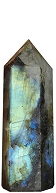 Eduuyvee Mondstein Kristall SäUle NatüRlicher Labradorit Quarz Obelisk Kristall SäUle Zauber Stab Heilstein Wohnkultur 5-6Cm