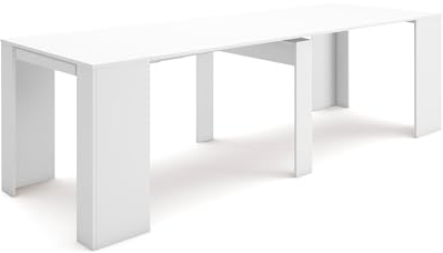 Skraut Home | Ausziehbarertisch | Multifunktionaler ausziehbarer | 260 | Für 12 Gäste | Esszimmertische | Moderner Stil | Weiß