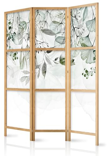 murando - Paravent Raumteiler Holz, 135x172 cm, 3-teilig, Wohnzimmer, Büro | Mobiler Sichtschutz, sofort einsatzbereit, Holzrahmen, ideal fürs Wohnzimmer oder Büro, geruchsneutral, lichtbeständig