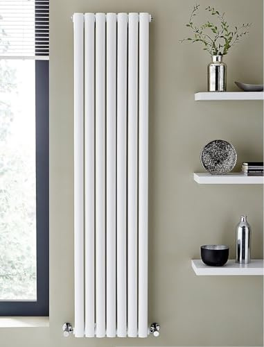 Greened House White Oval Tube Radiator 1800 x 420 Double Column Radiator | Vertical, Tall, Central Heating, Panel Radiator