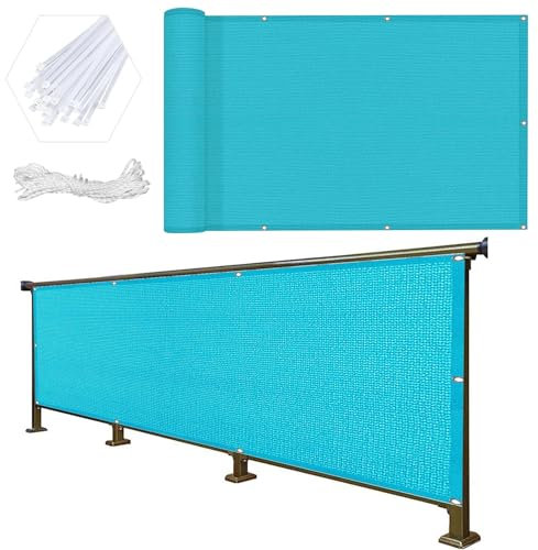 Brise Vue Occultant 120 x 600 cm HDPE Résistant Aux Intempéries Cache Terrasse Brise Vue avec Trous et Serre-Câbles pour Jardin Extérieur, Bleu
