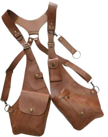Dickly Leder Anti-Diebstahl-Schulter Holster Pouch Unterarm Holster Tasche Einstellbare Schulter versteckte Pack Tasche für Outdoor-Reisen，#25