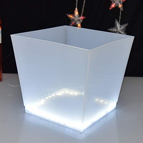 DDKYHU Seau à Glace, Seau à Glace à LED 10L carré chargeant Un Seau à Glace à lumière LED, décoration de la Maison/Multicolore