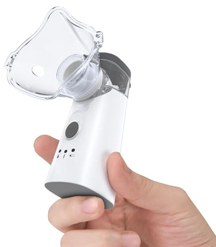 Oleic Inhalationsgerät, 2H Lange Laufzeit Inhaliergeräte für Erwachsene, Inhalator mit Mundstück und 2 Maske, Leise Inhaliergerät Kinder USB-C Wiederaufladbarer für den Heim-und Reisegebrauch