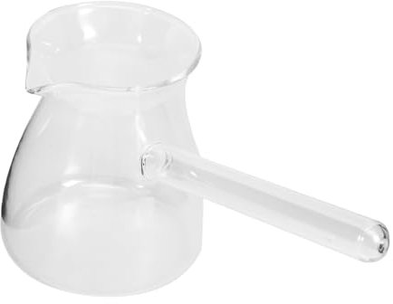 BEBEMOKO Glass Pitcher Measuring Cup 350ml High Borosilicate Glass Milk Creamer Pitcher Anti-scalding Multi-Function Coffee and Tea Pot for Household Use