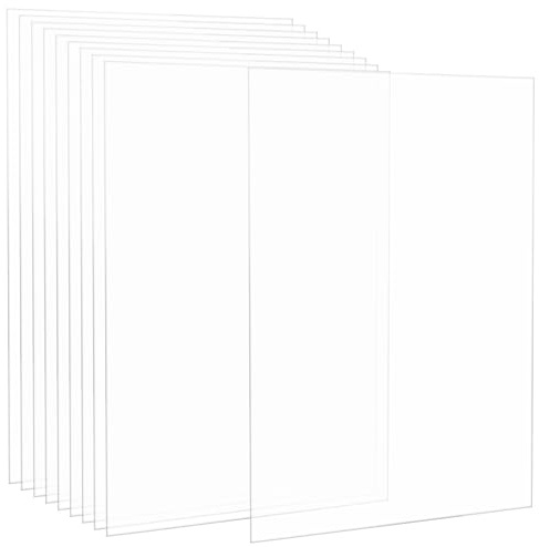 SOUJAP 10 PCS A3 Acrylic Sheets, 2mm Clear Plastic Acrylic Board for Photo Picture Frame Painting, 42 x 29 x 0.2cm