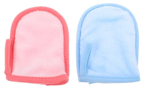MOLUCKFU 2pcs Exfoliating Mitts Face Wash Gloves Grooming Glove Hand Scrubber for Ladies Facial Cleaning Mitts Makeup Remover