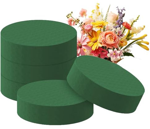 AJinacious Florist Foam Blocks, 5 PCS Round Cylinder Brick 8x4 cm for Flower Arrangements, Displays and Room Decor Designs