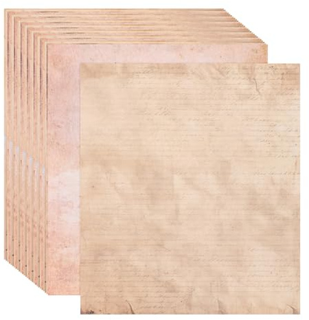 sourcing map 48 Sheets Vintage Paper, Parchment Standard Printer Paper Double-Sided Old Aged Sheet 11 x 8 Inch Soft Brown for Scrapbooking, Gift Wrapping, Certificates