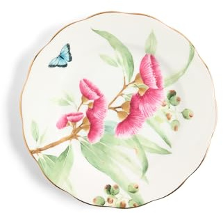 Royal Albert Miranda Kerr Australiana Collection Bone China 16cm Plate, Floral Design with Butterfly, Gold Trim