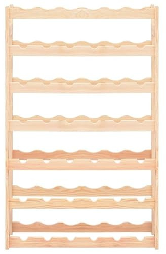 Eleganz Étagère à vin en bois de pin pour 42 bouteilles - Étagère de cave à vin en bois massif durable et stable - Rangement pratique pour bouteilles de vin - Idéal pour la cave ou le salon