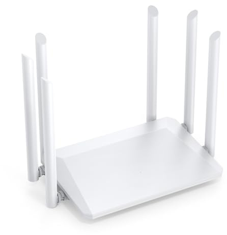 Paaruter Enrutador Inalámbrico de 1200 M, Enrutador de Módem con Antena Externa, Repetidor WiFi de Cobertura Amplia, Enrutador de Señal de 5 GHz para el Hogar y la Oficina, Enchufe Europeo