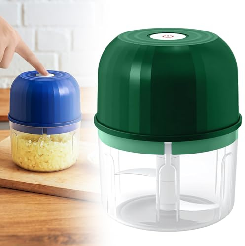 Garlic Crusher, 2025 New Mini Food Processor, Portable Vegetable Cutter for Home Kitchen, Rechargeable Chopper for Beginners,Spice, Meat, Vegetables (Green)
