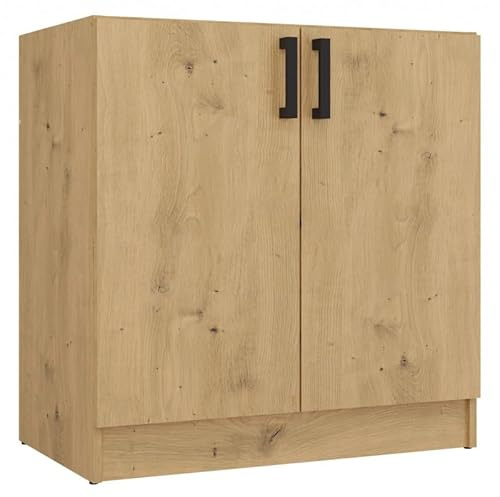 CDF Base Cucina Sotto Lavello a Due Ante Mobile Basso da Cucina con Ripiano per Accessori e Detergenti Design Moderno e Funzionale – Rovere Artisan