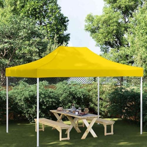 Mokuyary Bâche de rechange pour pavillon de jardin Couverture de rechange pour toit de pavillon ancien Toit de tonnelle pour célébrations Jaune 4 x 3 m 270 g/m²