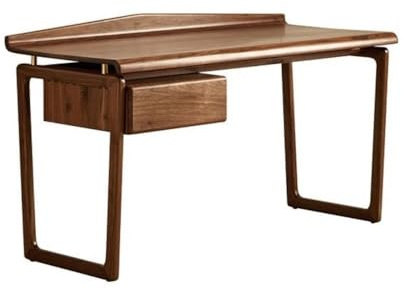zhongqunli Stehpult, Schreibtisch aus massivem Holz mit Schublade, Vintage-Schreibtisch schwarzem Walnussholz for das Home Office stabilem Rahmen(140CM)