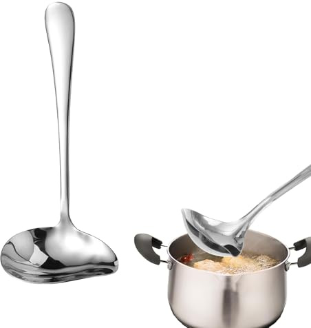 Cuillère À Sauce En Acier Inoxydable Avec Bec Verseur,Fabriquée En Acier Inoxydable À La Finition Partiellement Mate, Elle Passe Au Lave-Vaisselle Et Est Idéale Pour Servir Sauces,Soupes Et Jus