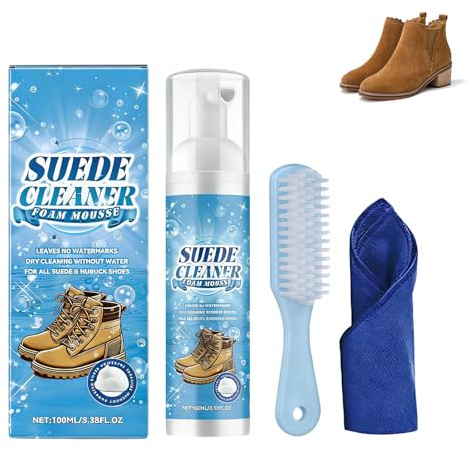 MAOYING Limpiador para Suedia 100 ml con cepillo, Limpiador profesional para zapatos, botas, bolsos de mano y chaquetas, detergente dulce para cuero Nubuck y Suecia