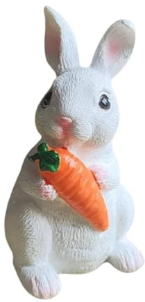 JISADER Figura de Conejo de Pascua, decoración de Pascua, Centro de Mesa, Estatua de Conejo de Resina rústica, Escultura de Animal para Estante Interior de, Style a