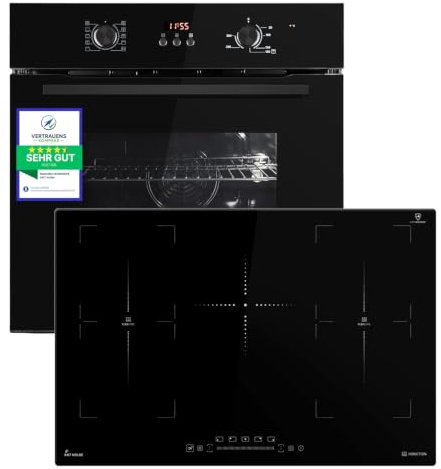 KKT KOLBE Herdset SET8005FBIH77FZ, Backofen und Induktionskochfeld | 60 cm Backofen BO8005FB, 77 cm Induktionskochfeld IH87705FZ, Grill, Heißluft, Timer, Wärmeschutzverglasung, Kindersicherung