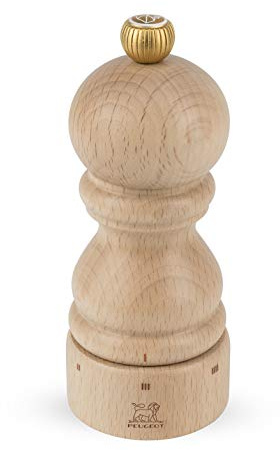 PEUGEOT - Salzmühle Paris u‘Select 12 cm - 6 voreingestellte Mahlgrade - Aus PEFC-zertifiziertem Holz - Natur