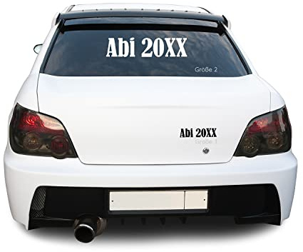 Autoaufkleber Autotattoo Abi Heckscheibe Autosticker | Selbstklebende Folie für Auto Heckscheibe Karosserie und glatte Flächen mit Farbwahl über Anpassen