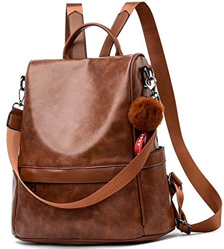 ECOTISH Anti-robo Mujer Mochila de Cuero de pu mochila de Bolsa de mano Mochilas Casual Bolsa de viaje Messenger Bag Backpack