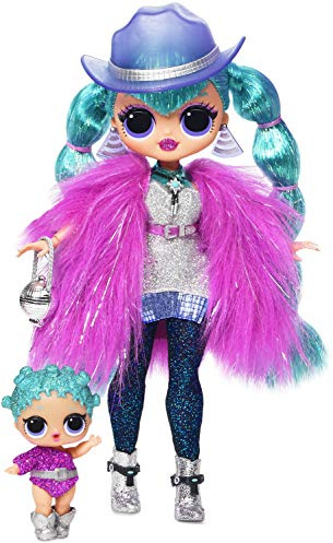 L.O.L. Surprise! 561804E7C O.M.G. Winter Disco Fashion Doll Cosmic Nova and Little Sister, Fashionpuppe mit Haaren und kleine Puppenschwester zum Sammeln, 25 Überraschungen