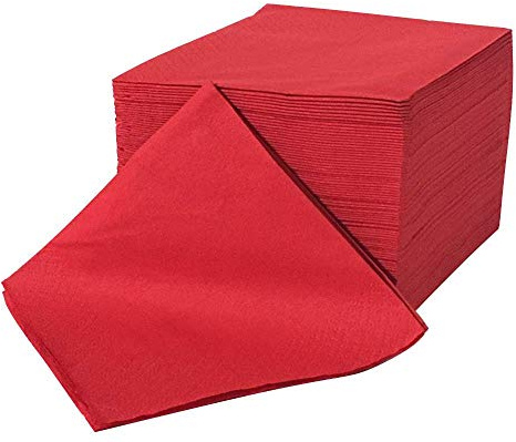 sellaviva Cocktail-Servietten Rot - 1/4 Falz 24x24, 2lagig - Zellstoff Einwegservietten - rot unifarben - Untersetzer für Drinks für BBQ, Feiern, Party - 100 Stück…
