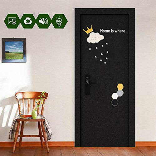 SODKK Acoustic Soundproofing Insulation Panel 5mm Thickness Soundproofing and Acoustic Treatment Old Wooden Door DIY Art Home Decor, Tear-Proof for Home Decor, Dark Grey Clouds