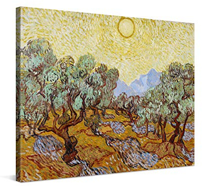 PICANOVA – Vincent Van Gogh Olive Trees 100x75 cm – Bild auf Leinwand – Leinwandbild – Premium Leinwanddruck – Kunstdruck Auf 2cm Holz-Keilrahmen Für Schlaf- Und Wohnzimmer