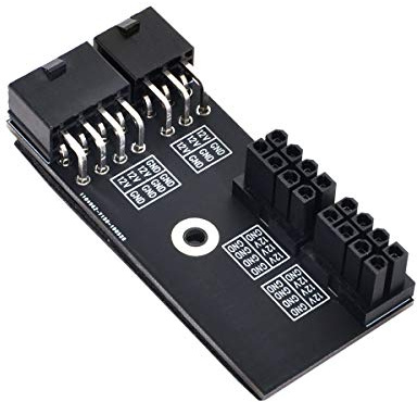cablecc Adaptador de corriente dual ATX de 8 pines hembra a 6+8 pines macho de 180 grados en ángulo recto para tarjeta gráfica NVIDIA 3080 3090 GPU