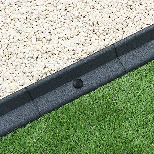 12 Stück Rasenkante Rasenkantensystem Pflasterkante Pflanzenbordüre Beeteinfassung Mähkante Rasenabgrenzung Gartengestaltung Einfassung Grau 1,2m
