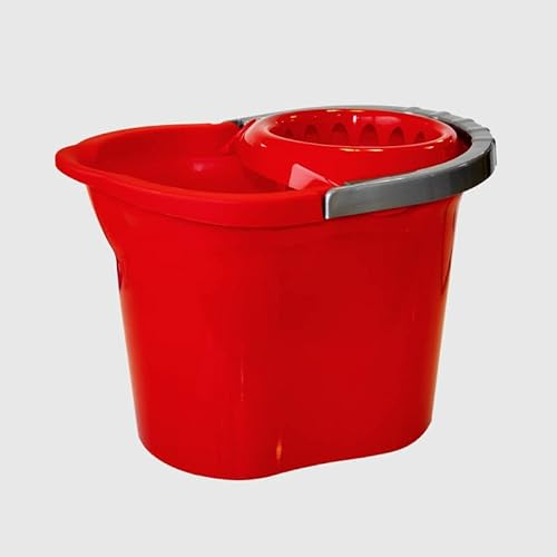 La Briantina Secchio Lavapavimenti con Strizzatore, in Plastica, Capacità 11 Litri, Colore Rosso